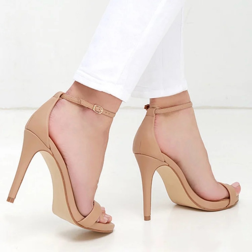 Steve Madden Stecy Natural Ankle Strap Heels